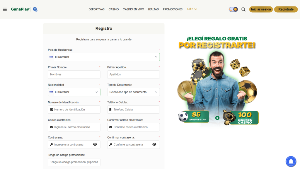 ganaplay registro - Bet.sv Guía de Registro